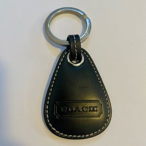 Coach Leather Stitched key fob keychain charm GUC